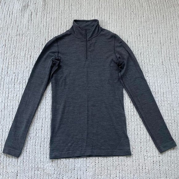The North Face Women's Grey Wool Blend Quarter-Zip Pullover - Size Small - Picture 1 of 6